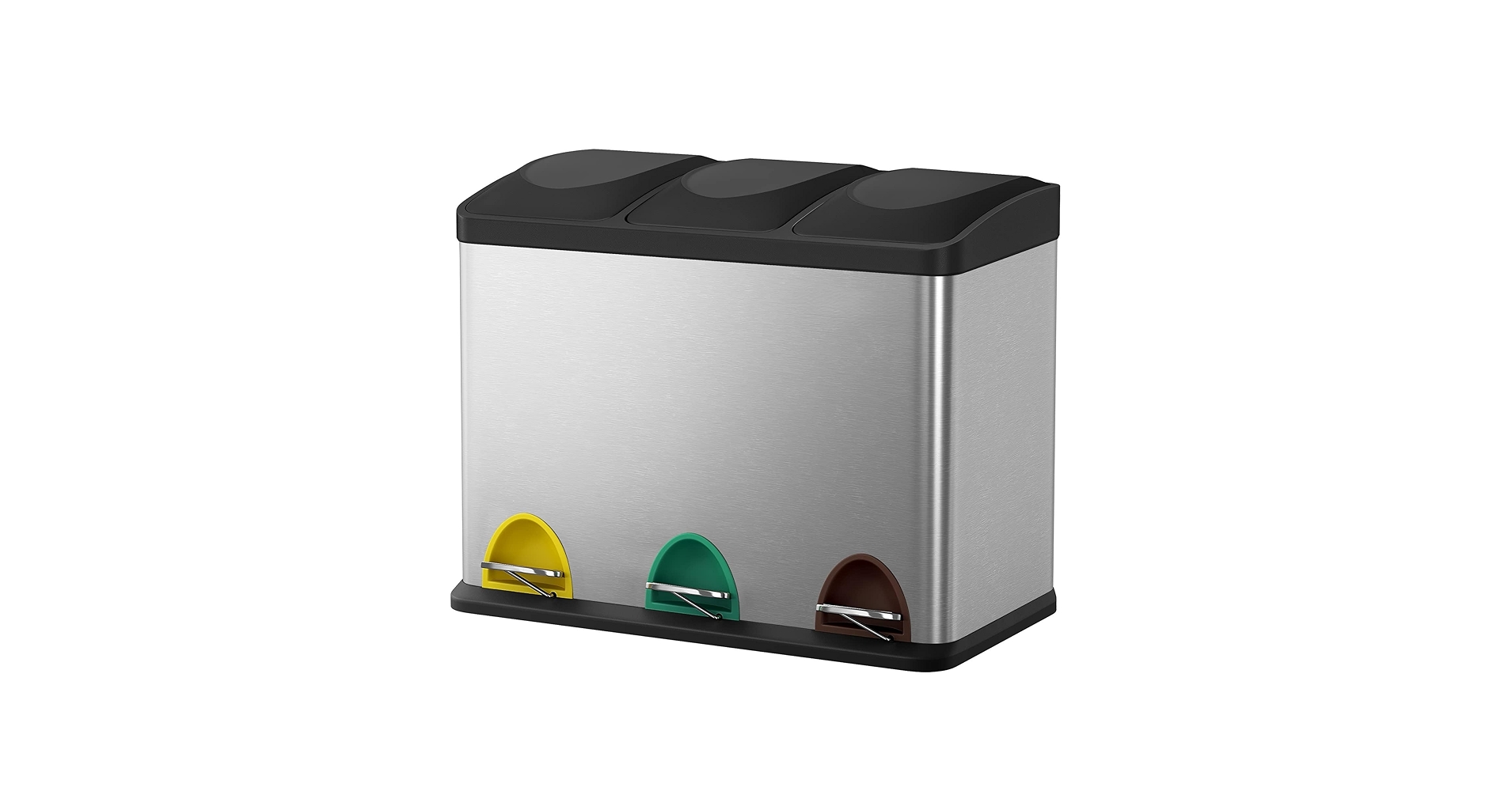 #新品未使用　分別しやすい　ゴミ箱 ダストボックス ペダル式 3×18L ゴミ箱 ダストボックス ペダル式 3分別 3×18L Amazon｜ゴミ箱